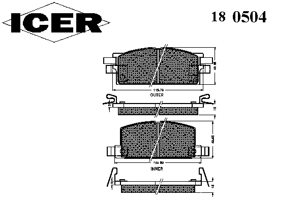 Комплект тормозных колодок, дисковый тормоз 180504
