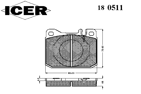 Комплект тормозных колодок, дисковый тормоз 180511