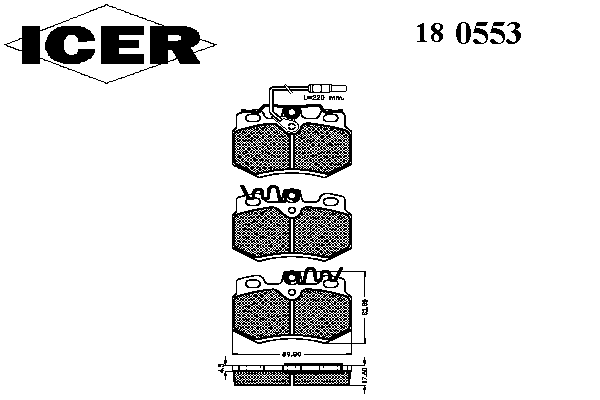 Комплект тормозных колодок, дисковый тормоз 180553