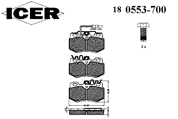 Комплект тормозных колодок, дисковый тормоз 180553-700