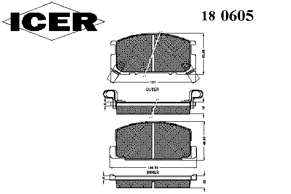 Kit de plaquettes de frein, frein à disque 180605