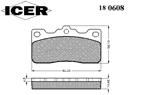 Kit de plaquettes de frein, frein à disque 180608