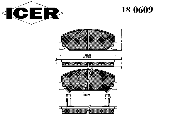 Комплект тормозных колодок, дисковый тормоз 180609