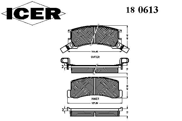 Комплект тормозных колодок, дисковый тормоз 180613