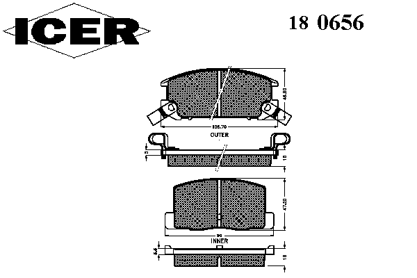 Kit de plaquettes de frein, frein à disque 180656