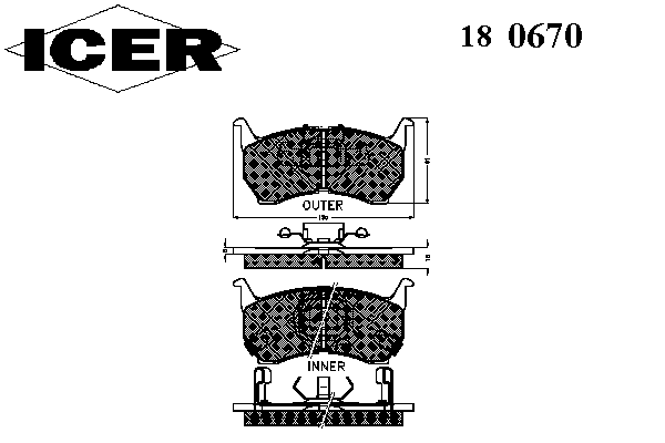 Комплект тормозных колодок, дисковый тормоз 180670