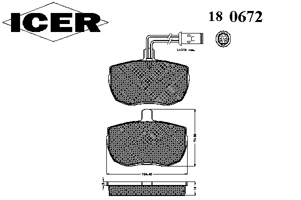 Комплект тормозных колодок, дисковый тормоз 180672