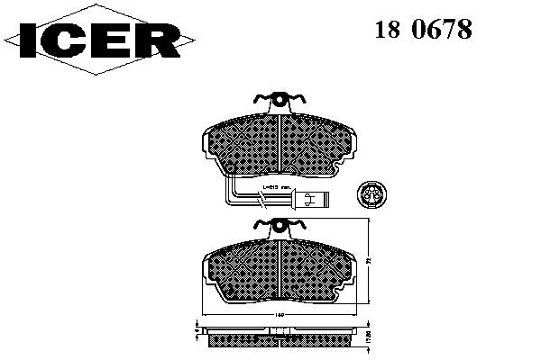 Kit de plaquettes de frein, frein à disque 180678