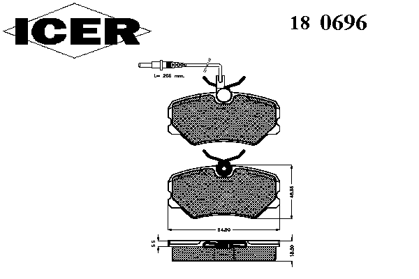 Kit de plaquettes de frein, frein à disque 180696