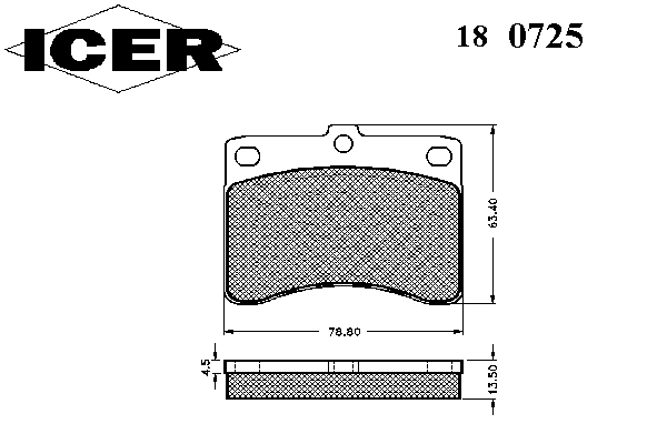 Комплект тормозных колодок, дисковый тормоз 180725