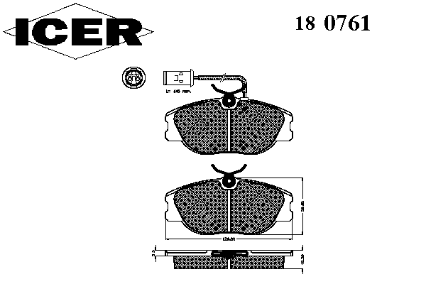 Комплект тормозных колодок, дисковый тормоз 180761