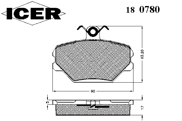 Kit de plaquettes de frein, frein à disque 180780