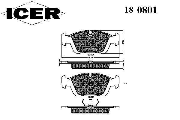 Kit de plaquettes de frein, frein à disque 180801
