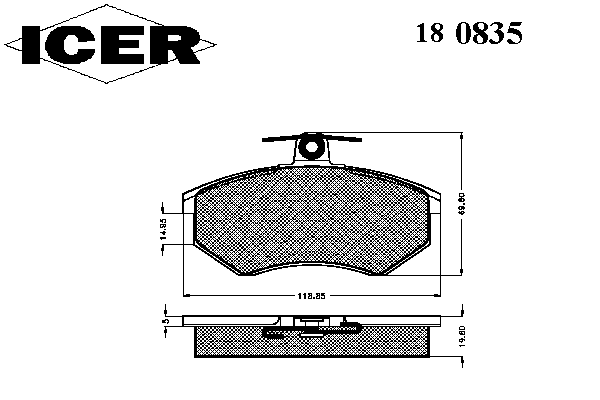 Комплект тормозных колодок, дисковый тормоз 180835