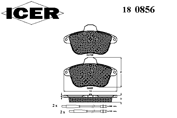 Комплект тормозных колодок, дисковый тормоз 180856