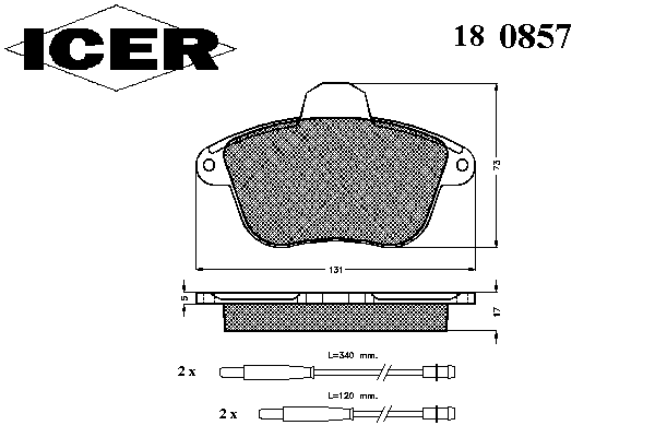 Kit de plaquettes de frein, frein à disque 180857