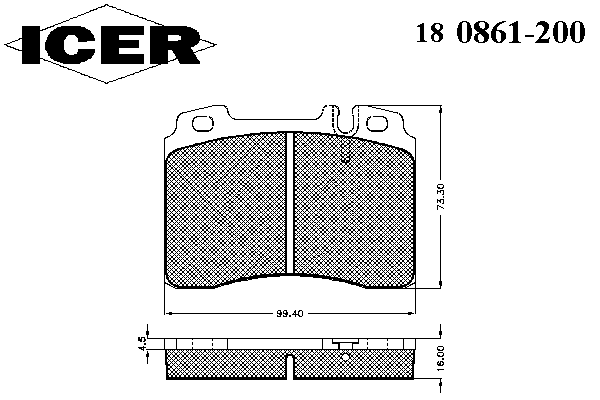 Комплект тормозных колодок, дисковый тормоз 180861-200