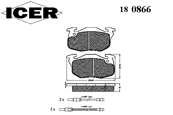 Комплект тормозных колодок, дисковый тормоз 180866