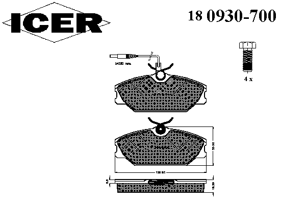 Комплект тормозных колодок, дисковый тормоз 180930-700