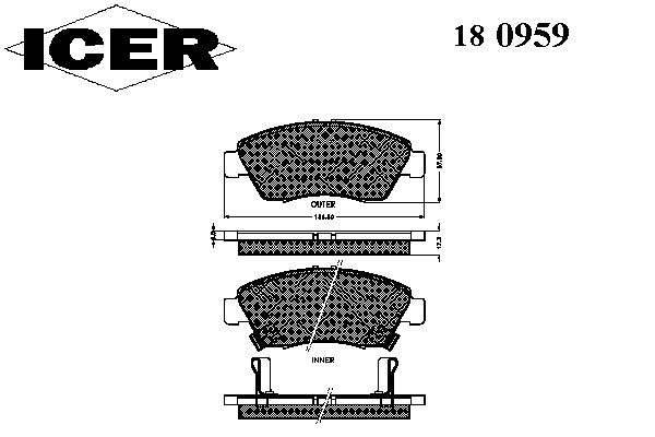 Комплект тормозных колодок, дисковый тормоз 180959