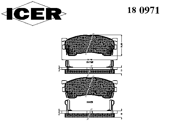 Комплект тормозных колодок, дисковый тормоз 180971