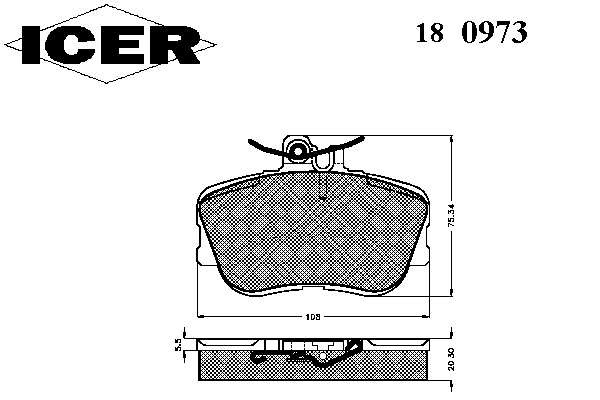 Комплект тормозных колодок, дисковый тормоз 180973