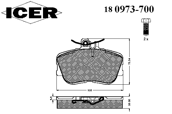 Комплект тормозных колодок, дисковый тормоз 180973-700
