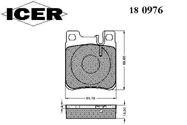 Комплект тормозных колодок, дисковый тормоз 180976