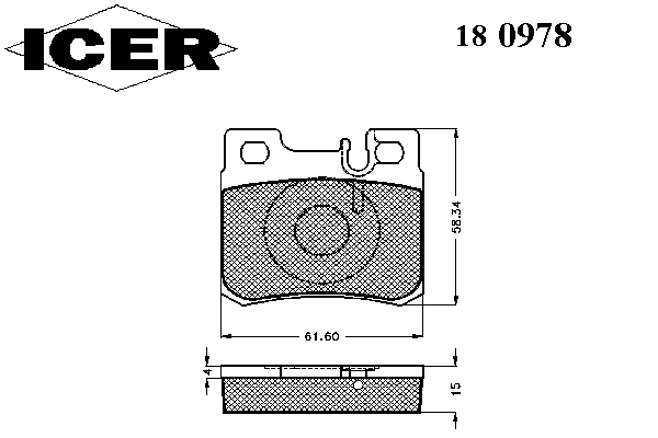 Kit de plaquettes de frein, frein à disque 180978