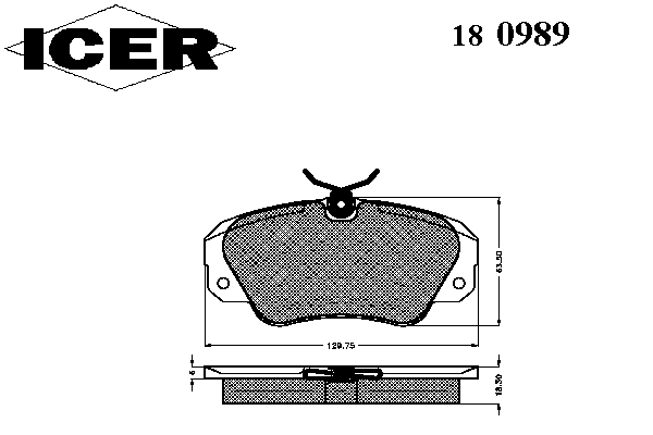 Комплект тормозных колодок, дисковый тормоз 180989