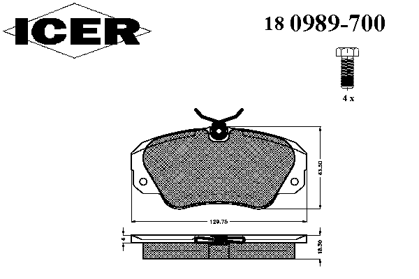 Комплект тормозных колодок, дисковый тормоз 180989-700