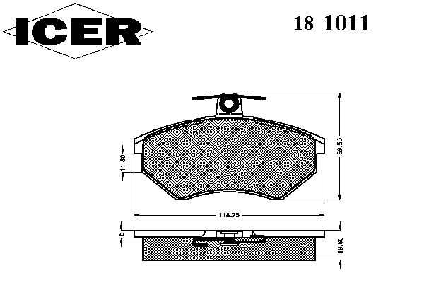 Kit de plaquettes de frein, frein à disque 181011