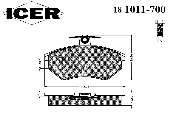 Kit de plaquettes de frein, frein à disque 181011-700