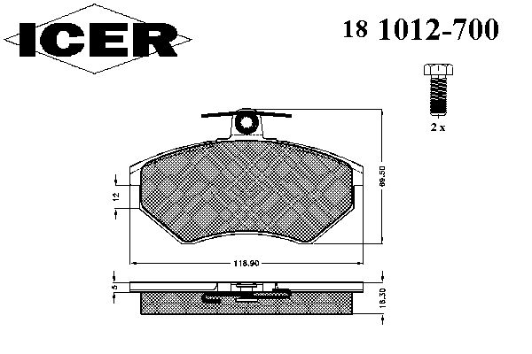 Kit de plaquettes de frein, frein à disque 181012-700