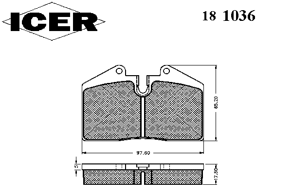 Комплект тормозных колодок, дисковый тормоз 181036