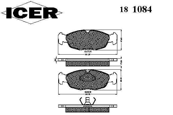 Kit de plaquettes de frein, frein à disque 181084