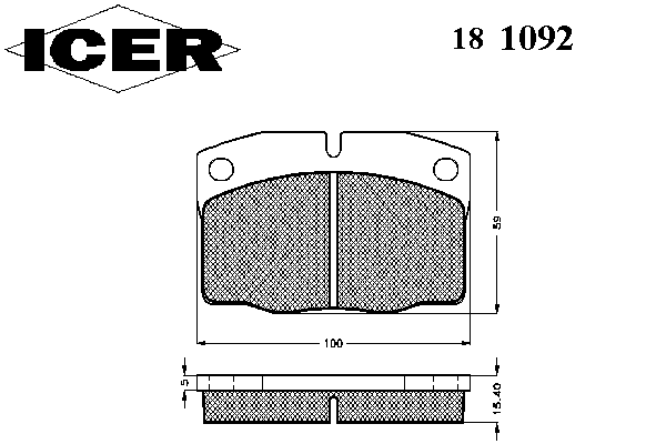 Комплект тормозных колодок, дисковый тормоз 181092