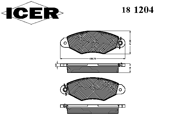 Комплект тормозных колодок, дисковый тормоз 181204