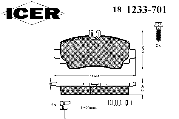 Комплект тормозных колодок, дисковый тормоз 181233-701