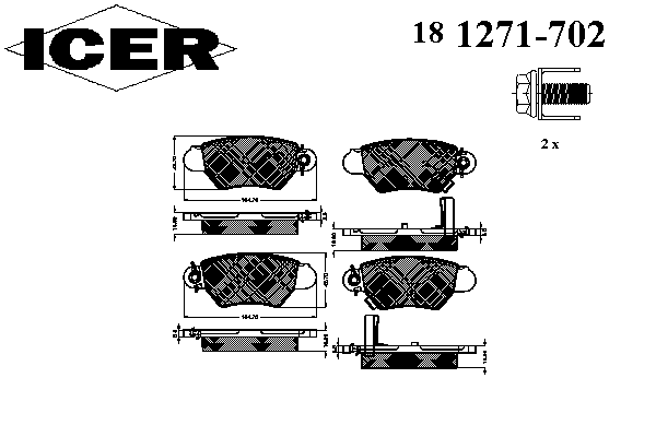 Комплект тормозных колодок, дисковый тормоз 181271-702