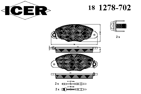 Kit de plaquettes de frein, frein à disque 181278-702