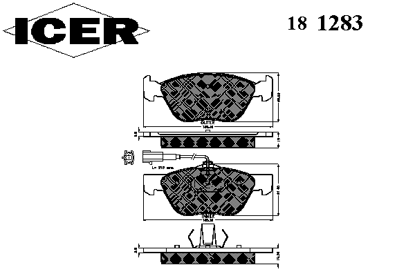 Комплект тормозных колодок, дисковый тормоз 181283