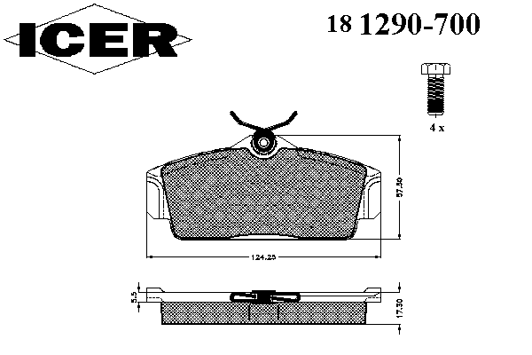 Комплект тормозных колодок, дисковый тормоз 181290-700