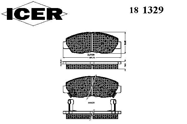 Kit de plaquettes de frein, frein à disque 181329
