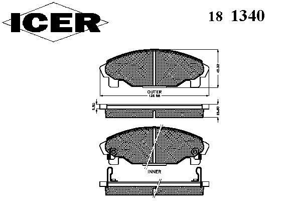Kit de plaquettes de frein, frein à disque 181340