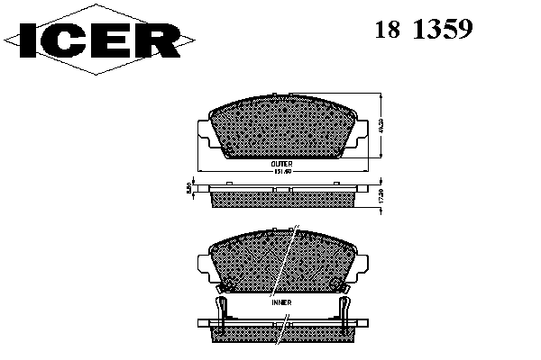 Kit de plaquettes de frein, frein à disque 181359