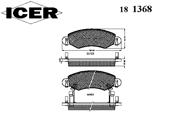 Комплект тормозных колодок, дисковый тормоз 181368