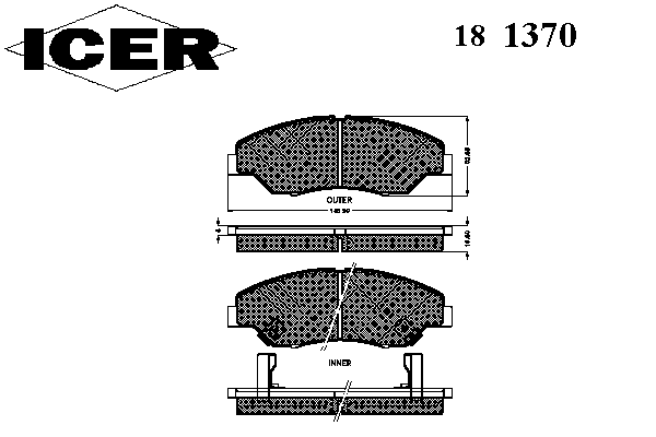 Комплект тормозных колодок, дисковый тормоз 181370