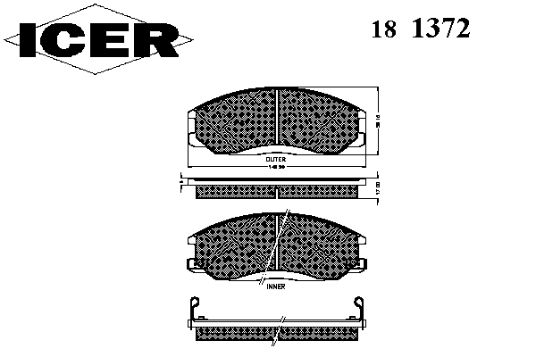 Комплект тормозных колодок, дисковый тормоз 181372