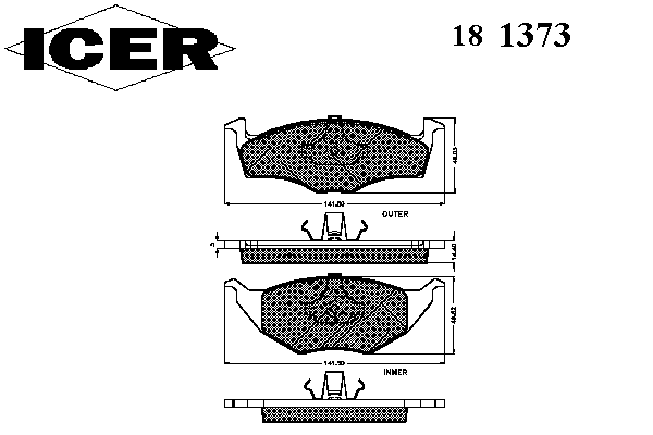 Комплект тормозных колодок, дисковый тормоз 181373